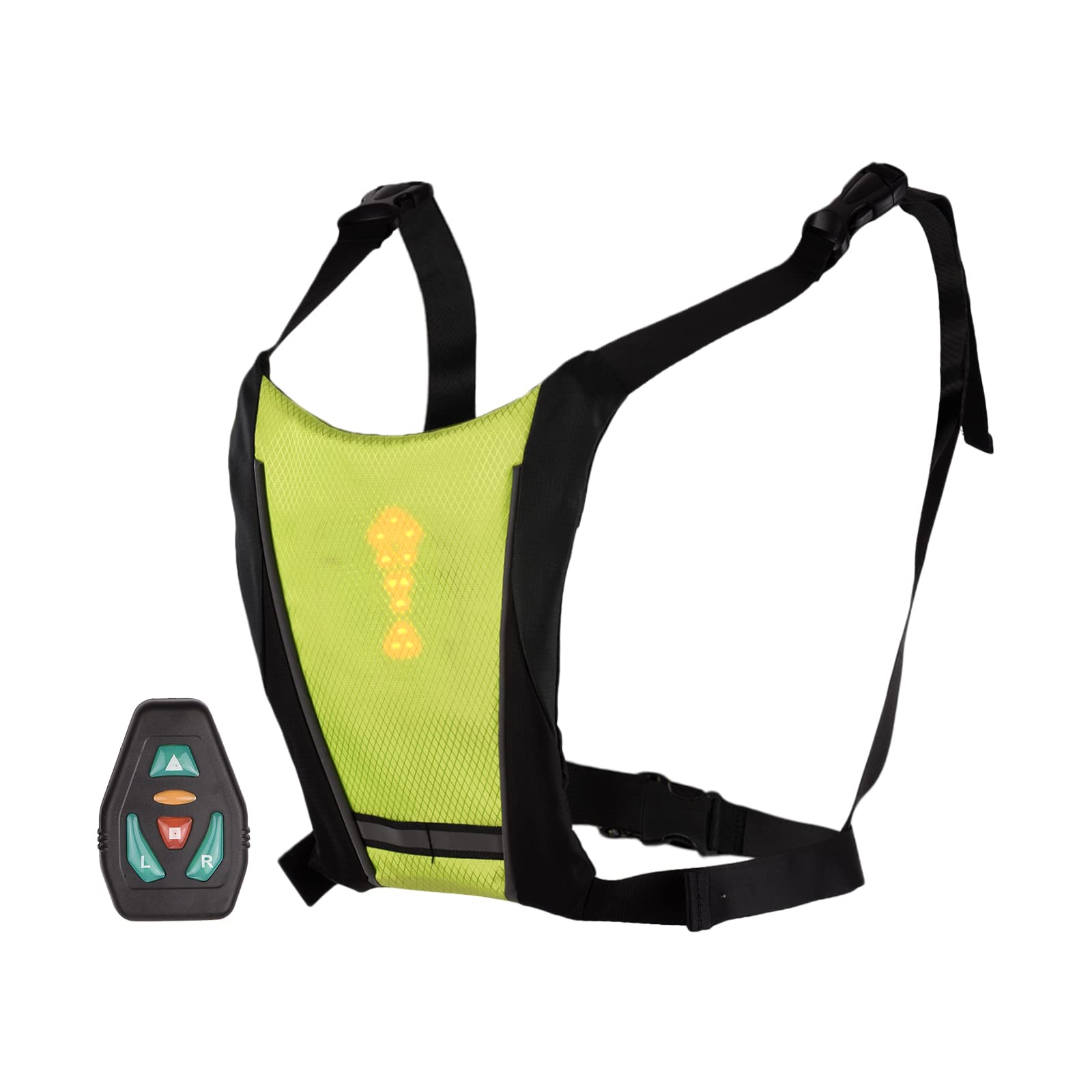 Vinsting,LED Flashing Bike Vest LED Direction Indicator Flashing Vest Safety Vest for Cycling at Night LED Light Up Safety Vest for Night Cycling Warning High Visibility