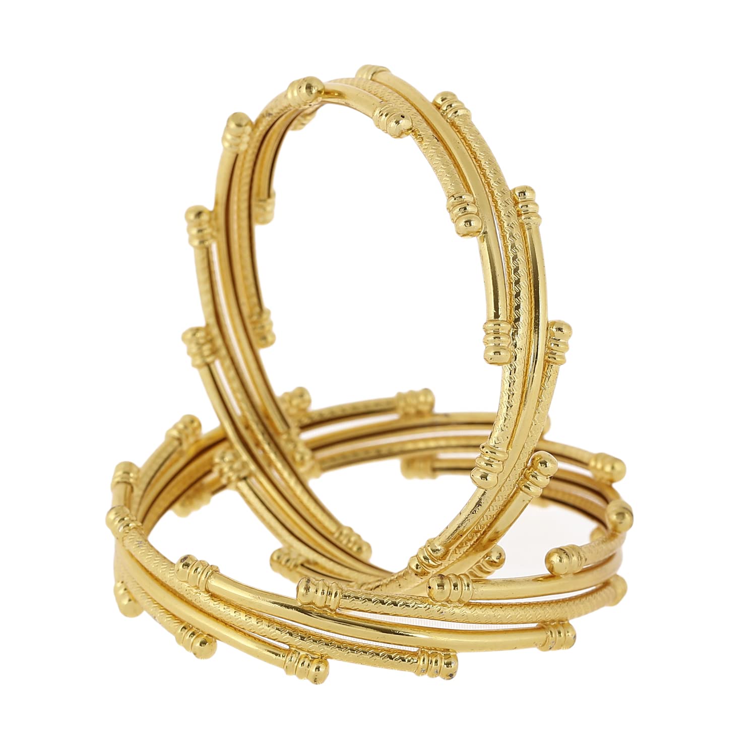 KENNICE Set Of 2 Traditional Ethnic One Gram Gold-Plated Designer Bangles For Women & Girls (B09NTH5GF9) Amazon Price History, Amazon Price Tracker
