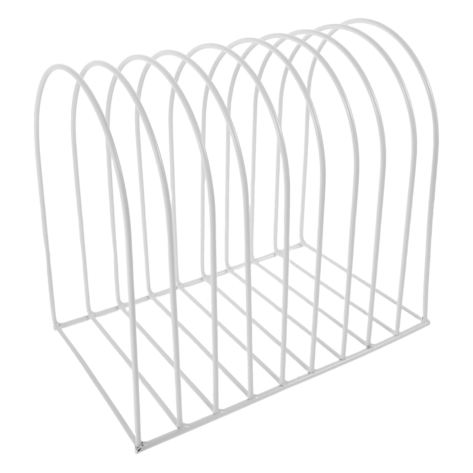 DOITOOL Organizzatore da Scrivania in Metallo Bianco con Sezioni Verticali Libreria da Ufficio Compatta per Archiviazione File e Cartelle Scaffale Portadocumenti per Piccoli Spazi