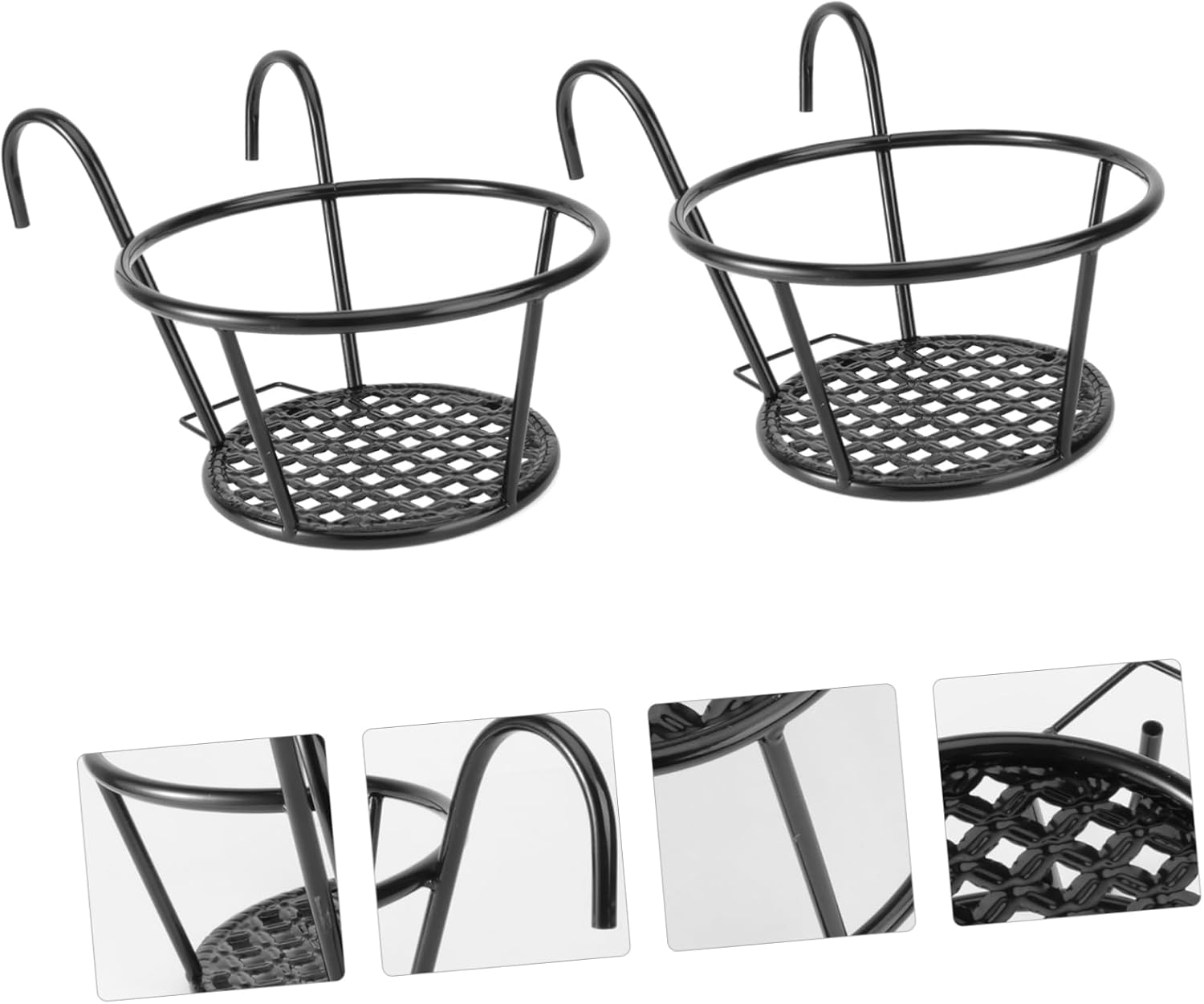 Abaodam 2Pcs Bracket for Hanging Succulent Flowerpots Wall Mounted Iron Art Shelf for Deck Railings and Garden Durable Flowerpot Support for Home