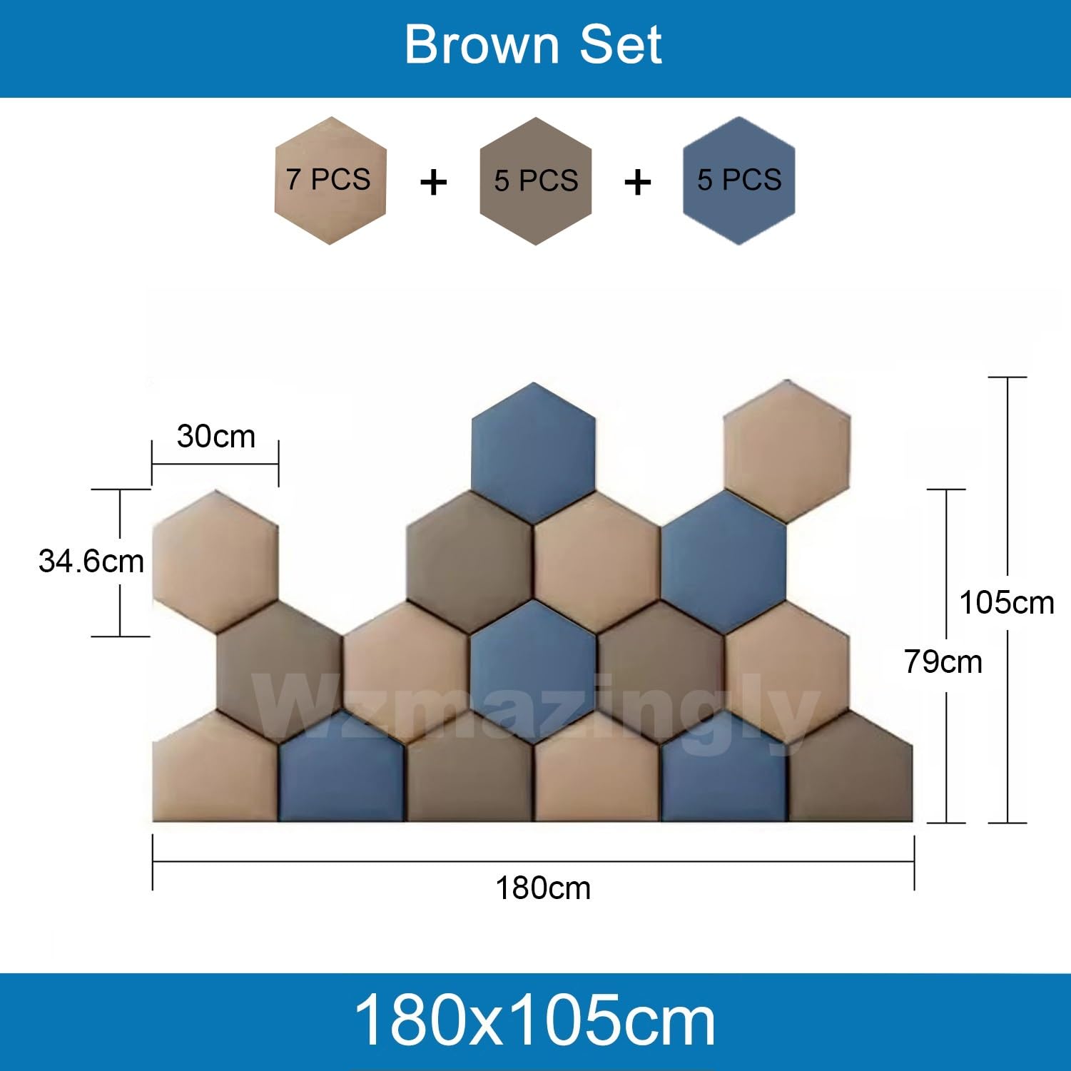Panneaux muraux rembourrés Tête de lit Anti-Collision, Panneaux muraux décoratifs 3D Auto-adhésifs, Rembourrage Mural résistant aux Rayures for Chambres d'enfants(Brown,180x105cm)