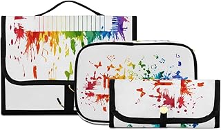 3 pezzi Borsa per trucco Borsa da toilette Borsa per pennelli Custodia cosmetica portatile Organizer da viaggio Borsa da lavaggio resistente all'acqua per donne Ragazze Uomini Signore, Decorazione mu