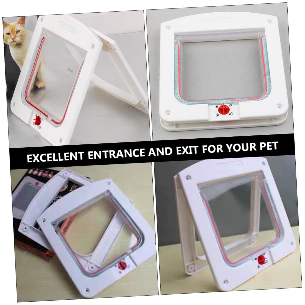 2pcs Portes à Chatière pour Chat et Petit Chien, Facile à Installer, Résistantes la Corrosion, en Abs et Acrylique, Porte D'entrée/Sortie Contrôlable pour Animaux Domestiques