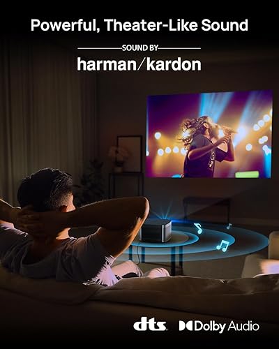 Miniatura 5 de Proyector de película Xgimi Horizon FHD 4K de 1080p, 2200 lúmenes ANSI, altavoces Harman Kardon, Android TV 10.0, enfoque automático, corrección