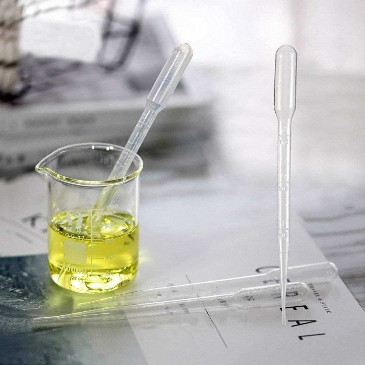 URBEST Transfer Pipettes 100PCS 10ML Liquid Dropper Plastic Pasteur Disposable Graduated Pipetting Clear White (10-ML)