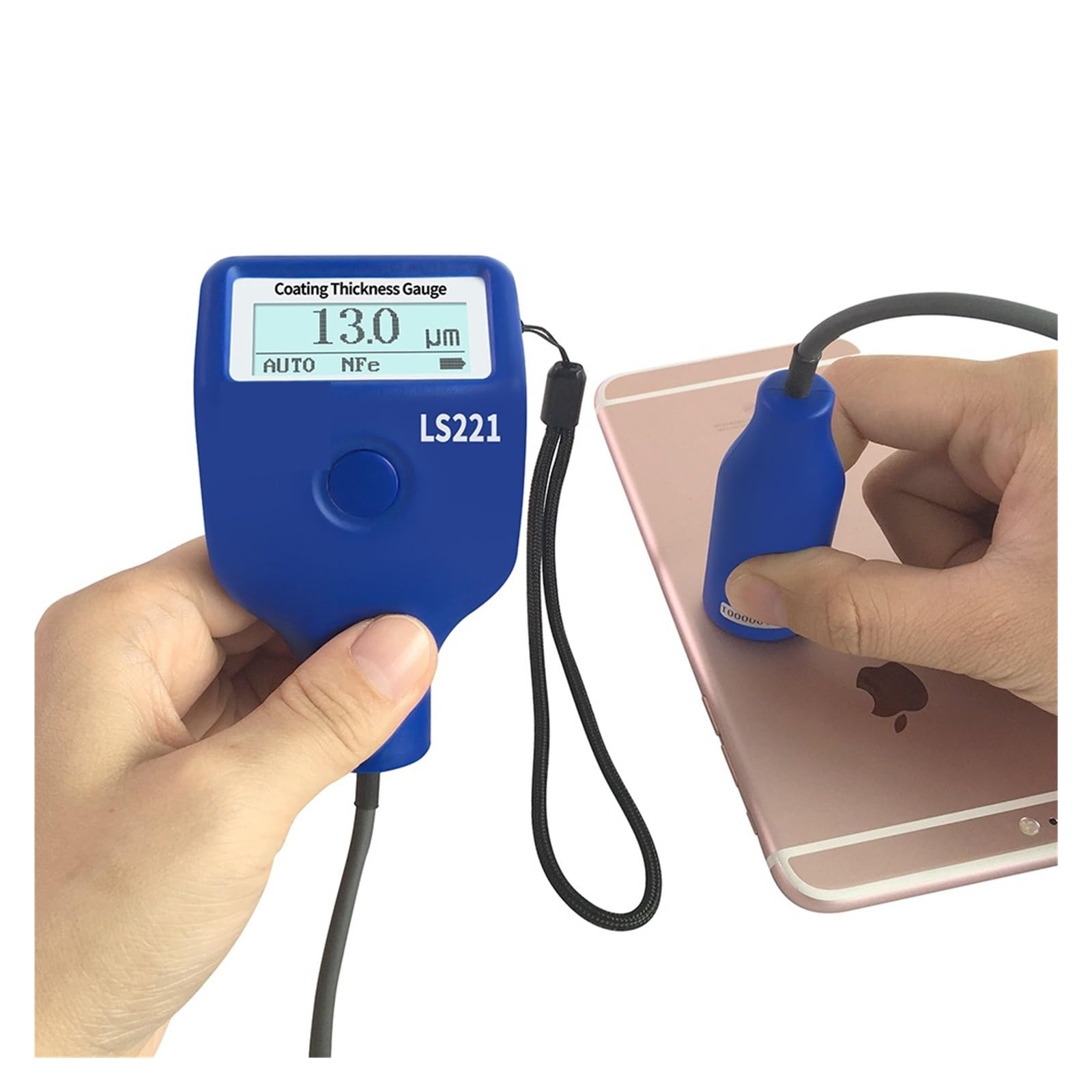 Cyfrowy miernik UVA/UVB Miernik grubości 220H Miernik powłoki Sucha warstwa do podłoży z metali żelaznych i nieżelaznych Podświetlany wyświetlacz LCD, funkcja pamięci(Color:221 (0-2mm))