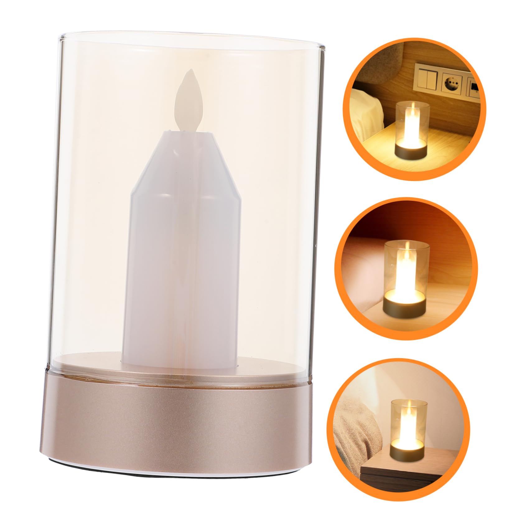 EXCEART Notturna Forma Candela LED Decorazione per Luce Atmosferica per Speciali e Fotografia Design per Scrivania