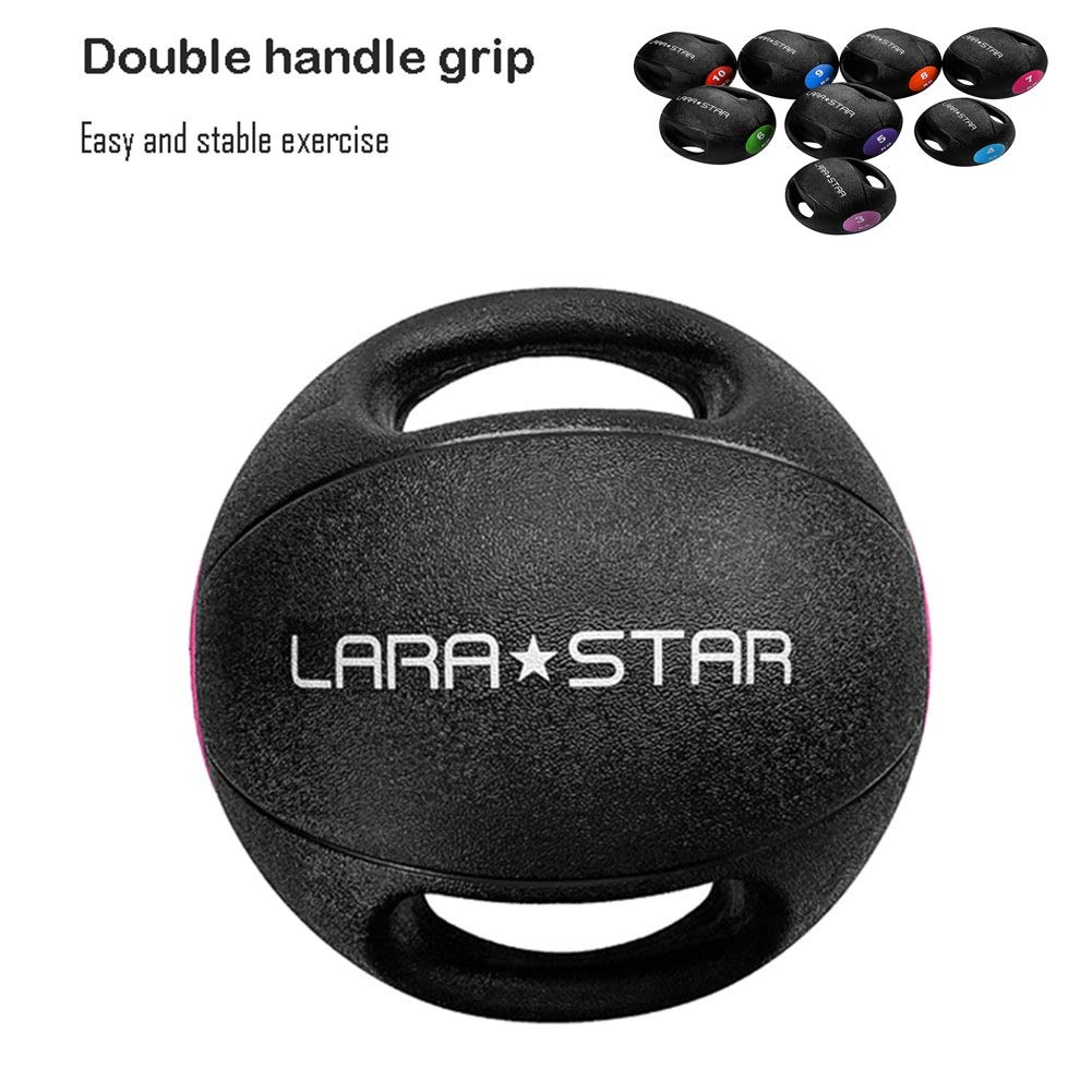 Palle mediche Medicine Ball con Maniglia, Solido Gravity Ball in Palestra, Pugilato Forza Balance Training, Antiscivolo Texture, 3kg / 4KG / 5kg / 6KG / 7KG / 8KG / 9KG / 10KG (Size : 4kg/8.8lb)