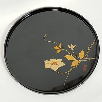 輪島塗　布着本堅地　丸盆　 奥田漆器店　天然木　伝統工芸品 輪島塗 布着本堅地 丸盆 奥田漆器店 天然木 伝統工芸品