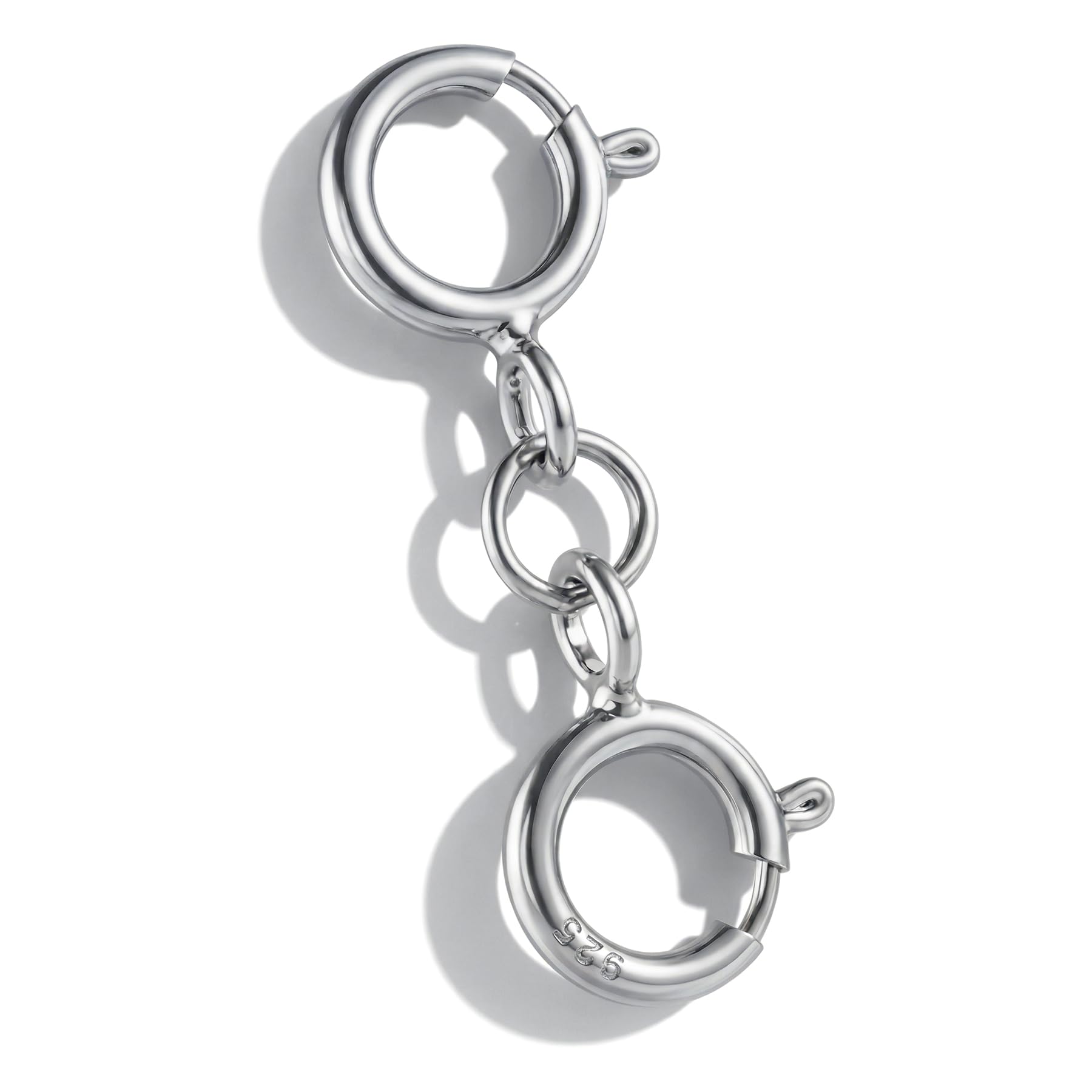 LAURITAMI 5mm Double Ended Spring Lobster Clasps with Closed Jump Ring,925 Silver Clasp for Necklaces Bracelets Anklets,Layering Connector & Extender Compatible with Lobster Clasps for DIY Making