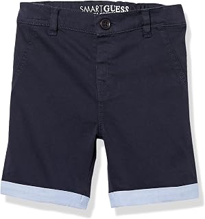 Shorts Chino Shorts Chino de cetim elástico orgânico com logotipo bordado, GUESS, bebê-meninos