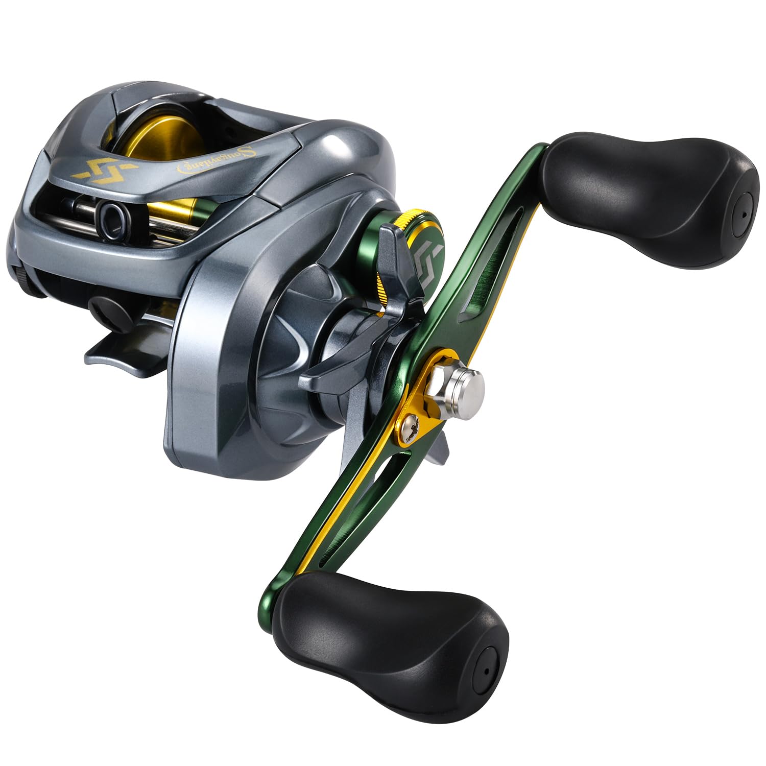 Sougayilang SY-200 - Mulinello da pesca per baitcasting, 11+1, doppia schermatura, in acciaio inox, freni magnetici a 7 pulsanti, rapporto di trasmissione 7,6:1, 8 kg di resistenza liscia