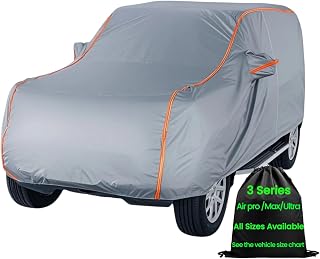 SUV Car Cover Waterproof All Weather for Automobiles, Outdoor Full Size Cover Rain Sun UV Protection with Zipper Cotton, Universal Fit for SUV Jeep 182" to 191"