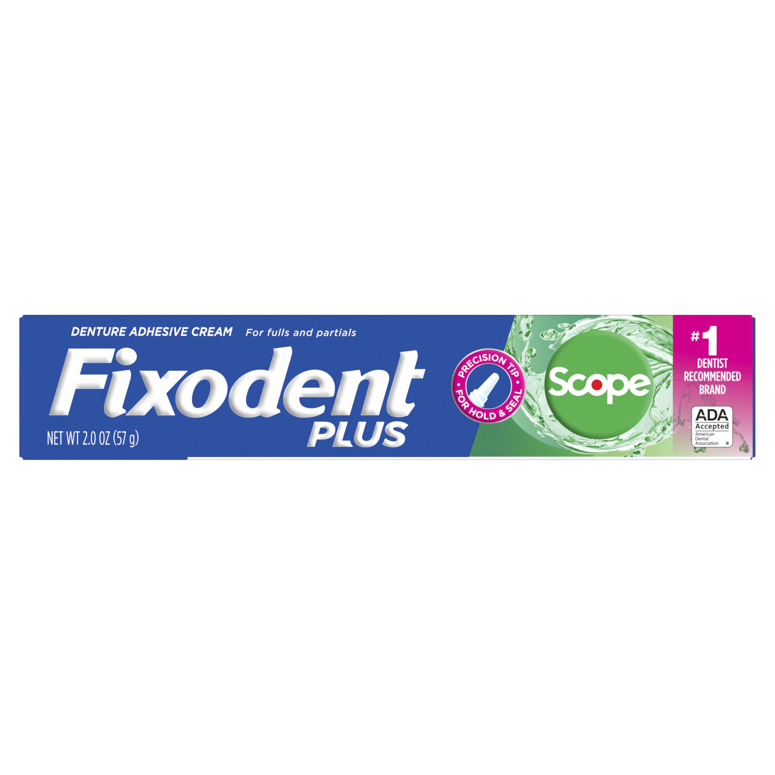 Fixodent Controllo protesi adesiva Cream Plus Scope Flavor 2 oz (confezione da 4)