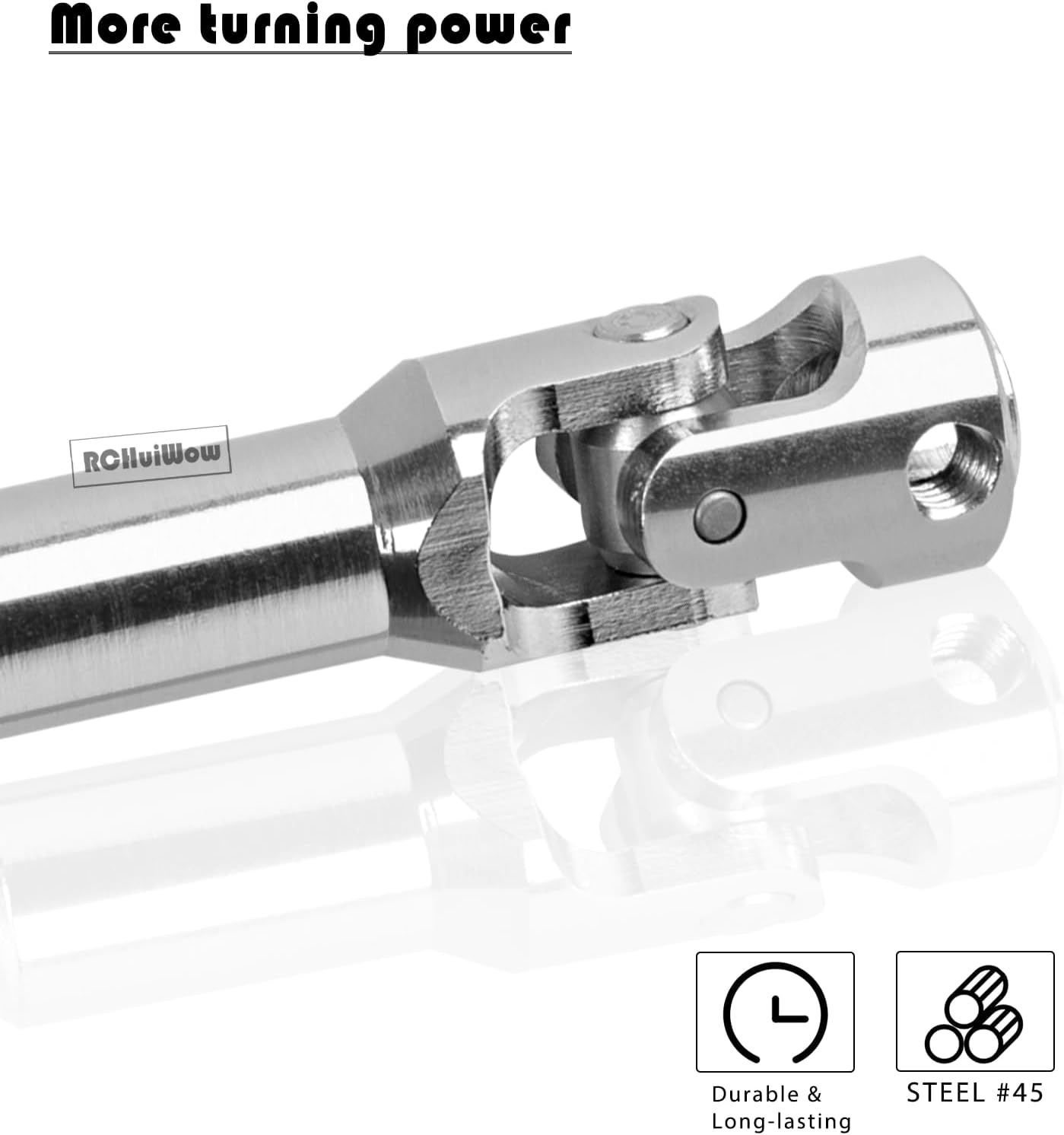 RC Free to Cut Length Universal Driveshaft Upgrades Part for 1/10 RC Crawler SCX10 I II III TRX4 Capra,LCG DIY Stainless Steel Universal Joint Drive Shaft,2PCS,Silver