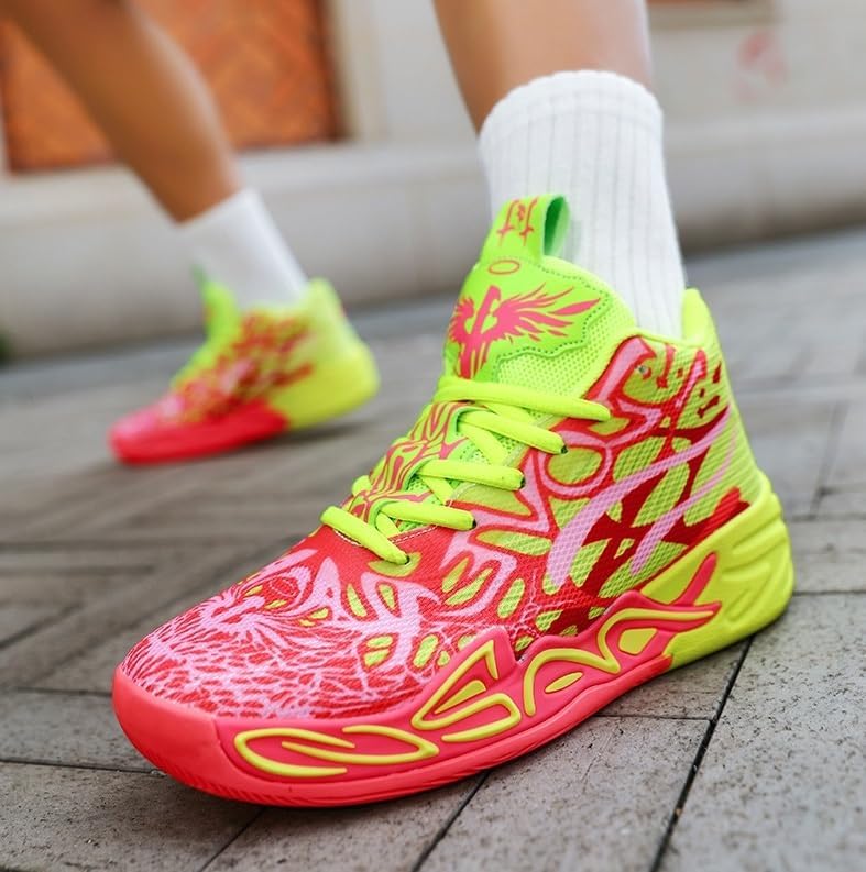 Men's High Top Basketball Shoes with Mesh Breathable Non Slip Fashionable Outdoor Sports Leisure Walking Shoes - Image 2