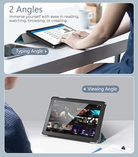 Miniatura 6 de MoKo Funda compatible con Tienda Kindle Fire HD 8 y 8 Plus (1210 generación, versión 20222020) de 8 pulgadas, cubierta de piel sintética con triple