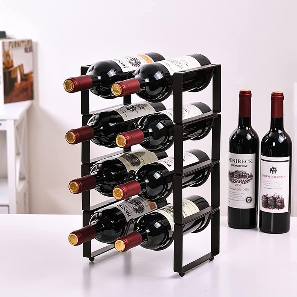 Stackable Freestanding Wine Rack Countertop Cabinet Storage Rack Wine Cabinet Rack Used for Kitchen Cabinet Cellar Practical / 3 Layer 9 Bottles