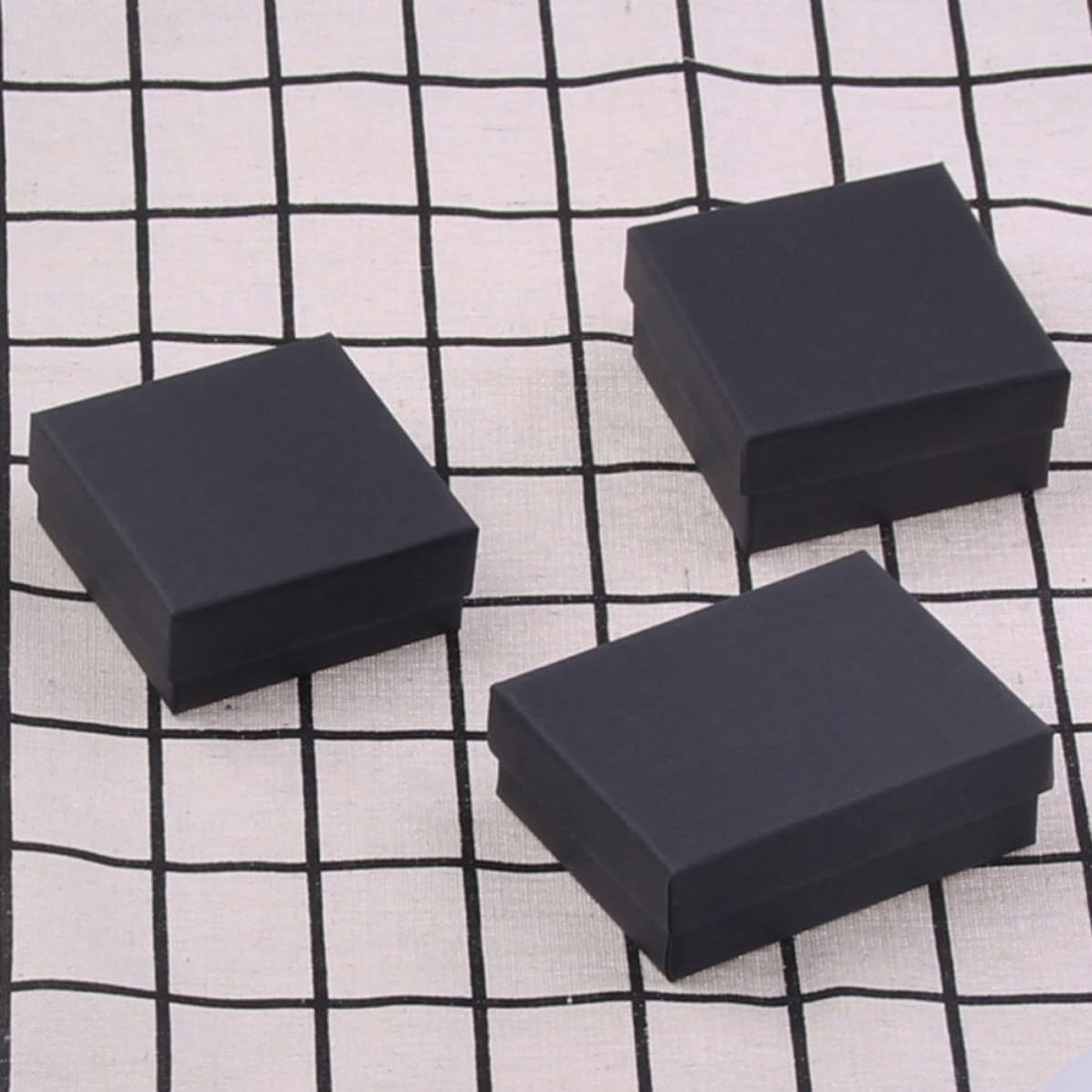 Papier Kraft Boîte à Bijoux pour Noir Mousse 96 Pièces Bague