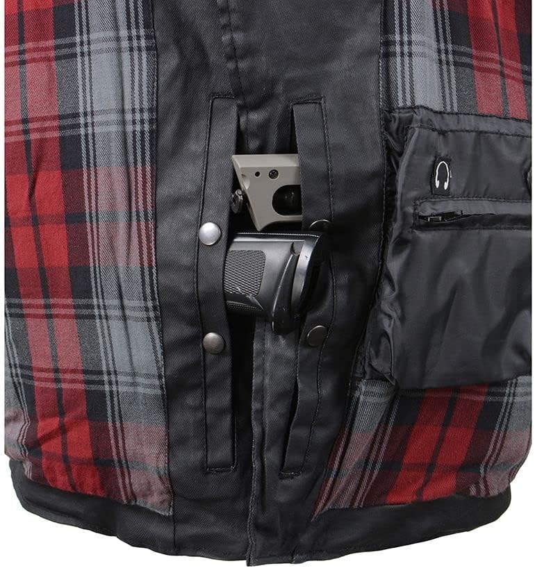 Milwaukee Leather Mdm1020 Men's Armored Black Waxed Denim Biker Jacket - Image 7