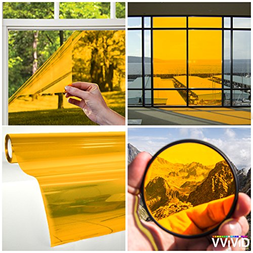Image of VViViD Transparent Colorful Vinyl Window Tinting Sheets (1.49ft x 5ft, Yellow)