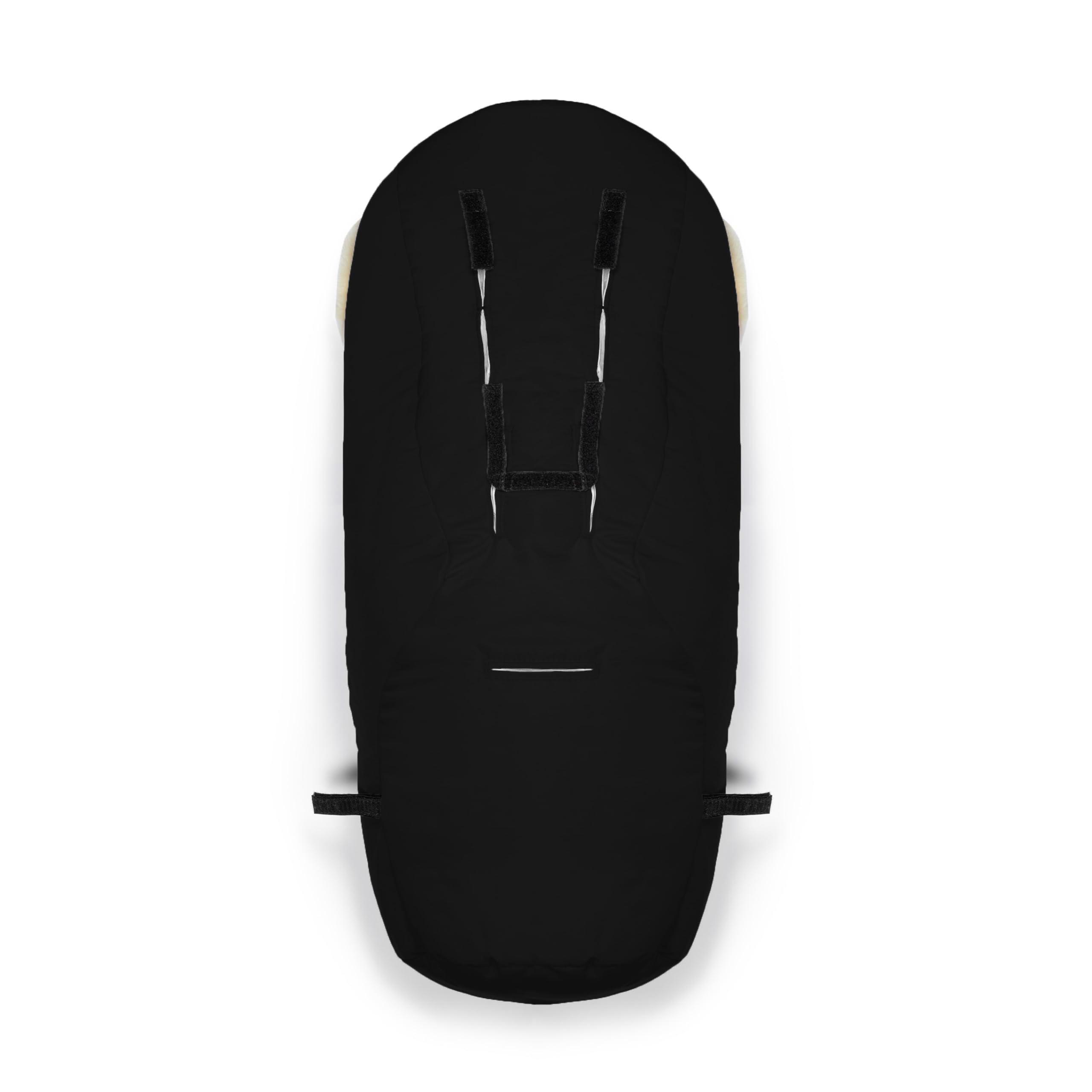 WERNER CHRIST BABY, Lammfell-Fußsack LADIS – für kleine Reisebuggys (Kinder ab 6 bis 36 Monate), aus medizinischem Lammfell, in schwarz (Black)