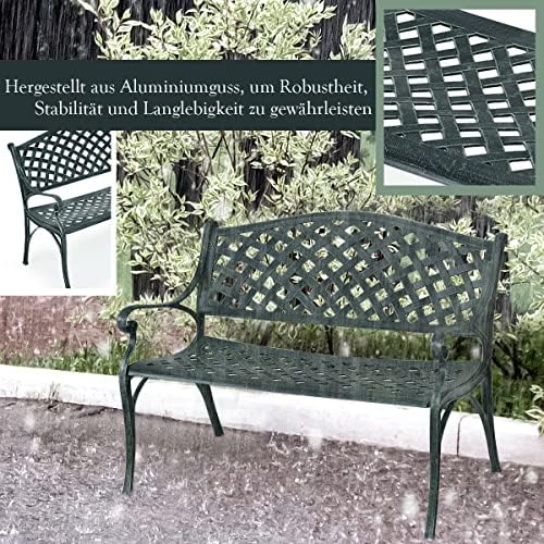 Generisch Panchina da giardino in alluminio, bronzo, 103 x 61 x 82 cm