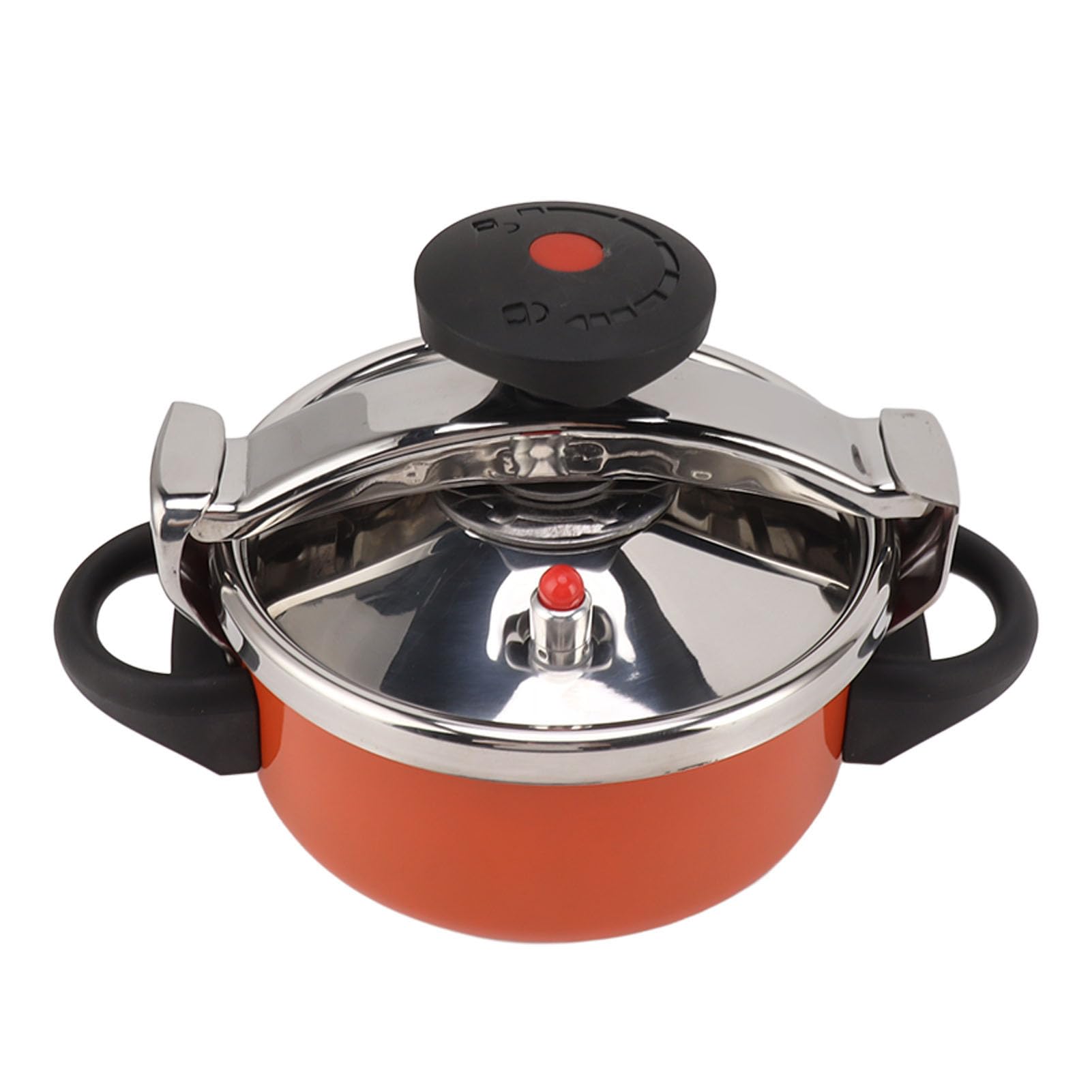 2L 2 Liter Stainless Steel Mini Pressure Cooker Canner Double Bottom Pressure Cooker for Gas Stoves Induction Stoves Cooker Intelligent