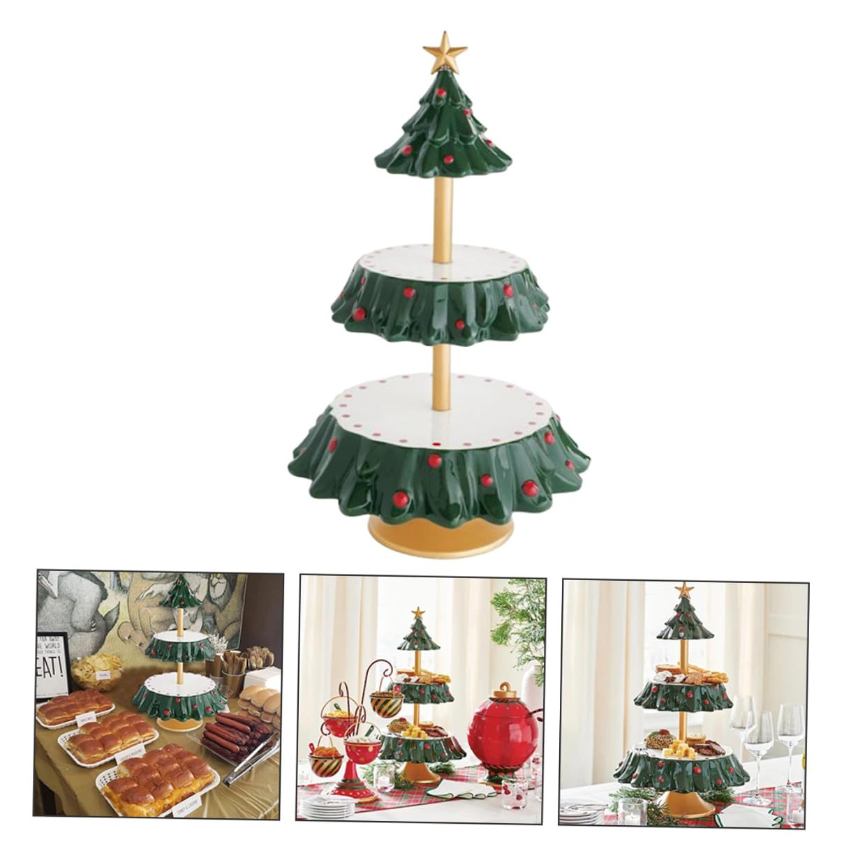 Vassoio Portaoggetti Natalizio in Resina Vassoio per Servire Caramelle e Frutta Decorazione da Tavolo per Feste di Natale e Snack Resistente e Pratico Stile Festoso