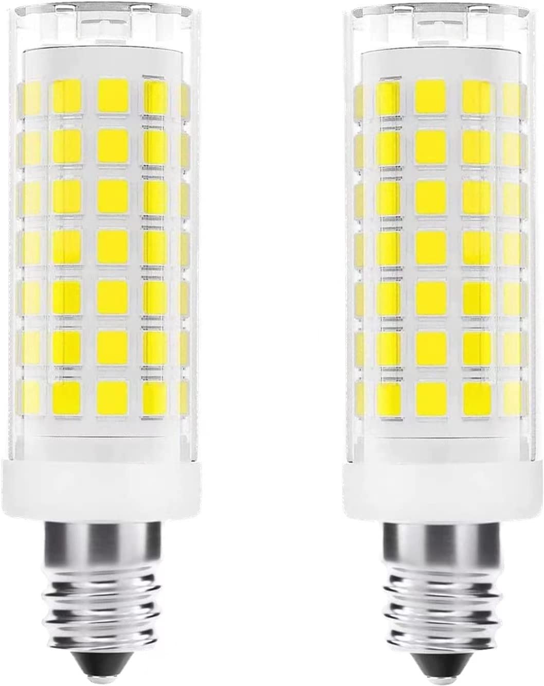 E11 led Bulbs, 40W Equivalent Halogen Replacement Lights, Dimmable, Mini Candelabra Base, 800 Lumens Daylight White 6000K, AC110V/ 120V/ 130V, Replaces T4 /T3 JD e11,Pack of 2 (Daylight White)