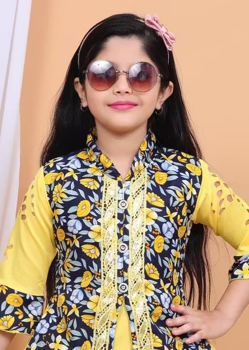 Image of Long Floral Kid Girls Dress| Comfortable, Breathable, Lightweight, Skin Friendly|SL 239