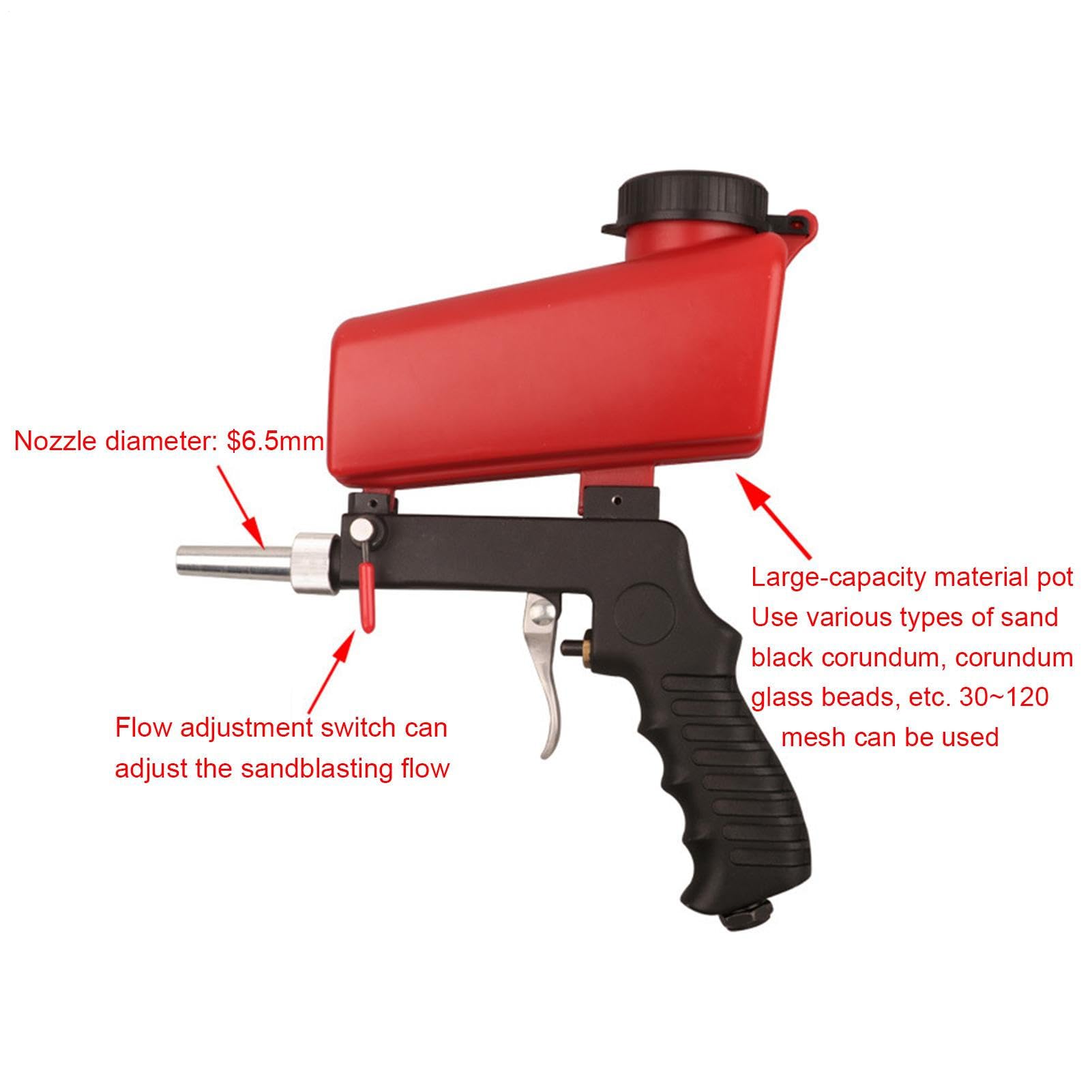 Sableuses De Petite Taille | Pistolet de Sablage Manuel à Buse,Aérogommeuse de Précision,pour Meubles Métal Bois Garage Atelier Bricolage Maison