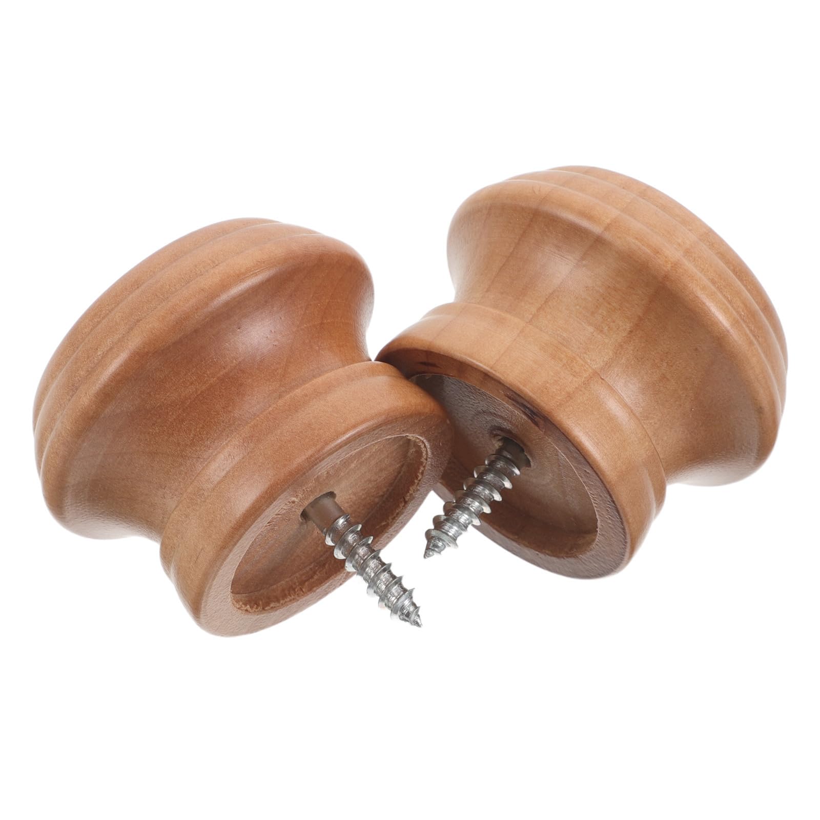 Alipis Curtain Design Replacement 2pcs with Finials Wood Quick Rod 1 Inch/28mm Diameter Drapery Rods, Decorative End Caps Hardware Universal Fit Suitable for for Window Treatment