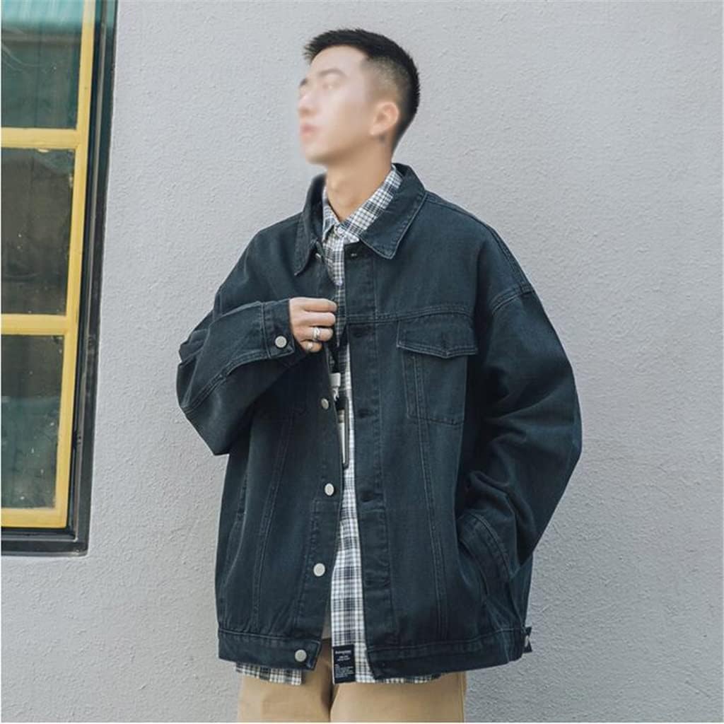 Europe And The United States High Street Denim Jacket Men's Fall New Work Loose Lapel Top