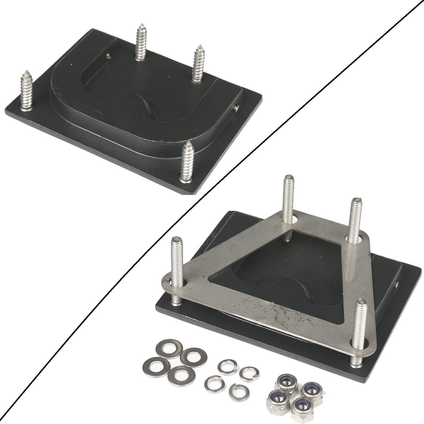 Thorn Boat Flush Hatch Lift Ring Pull Handle 3" Marine Stainless Steel Black Coated with Back Plate