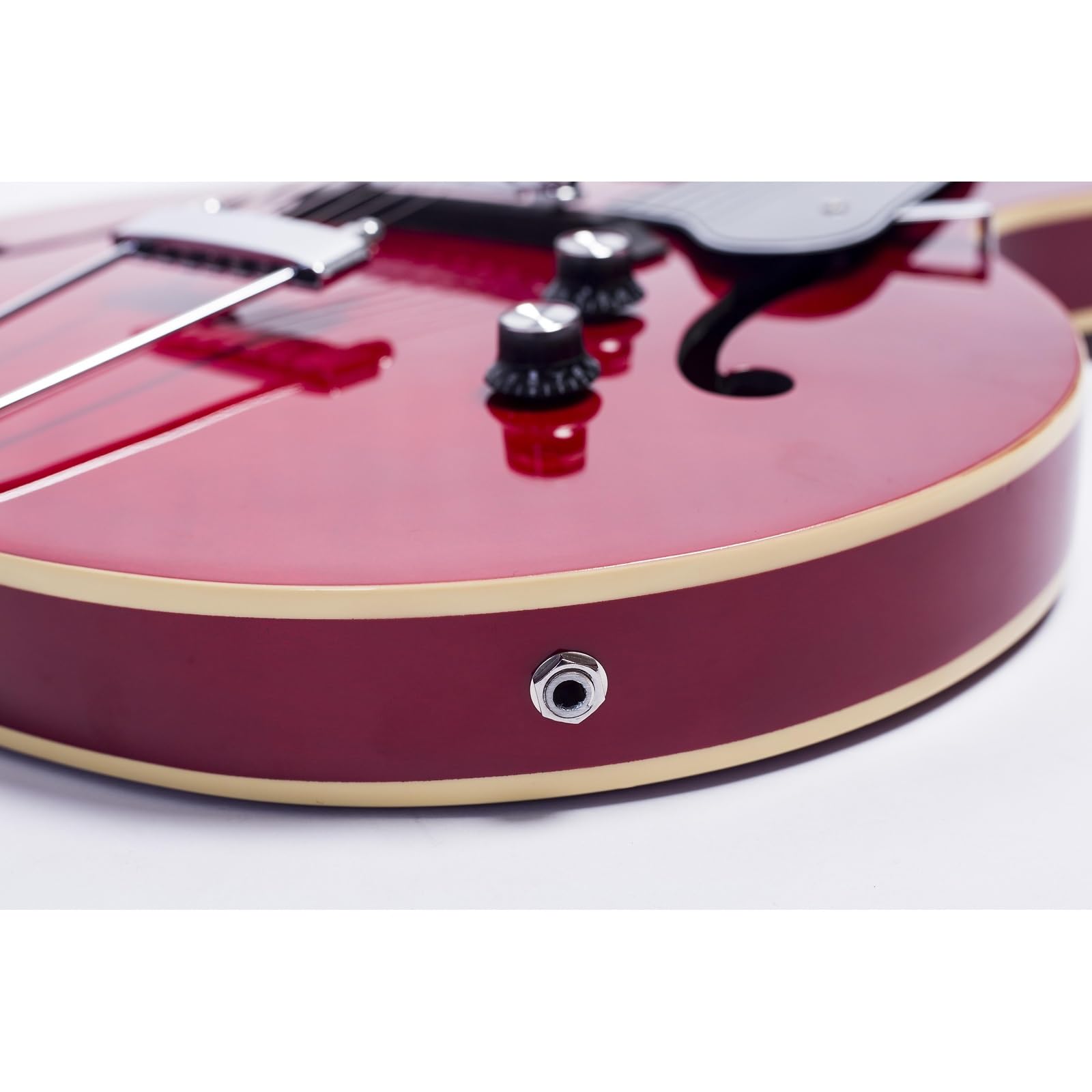 Standard Gitara Elektryczna Hollow Body Jazz Gitara Elektryczna 6 Strunowa Praworęczna Szyjka Klonowa Dla Początkujących Ćwiczących Grę
