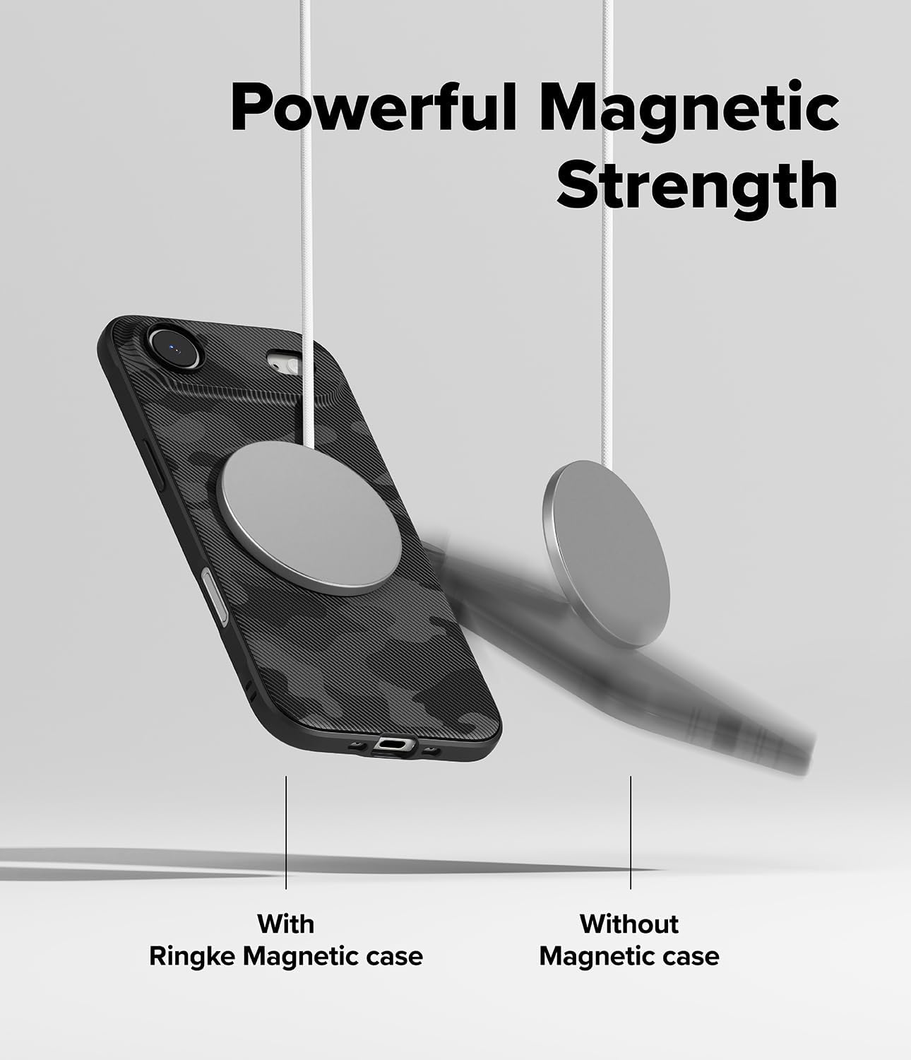 Ringke Onyx for iPhone Air Case, [Compatible with MagSafe] Oil & Dirt Resistant, Individual Lens Covers for Cameras, Non-Slip Enhanced Grip Lightweight Cover - Magnetic Camo Black - Image 4