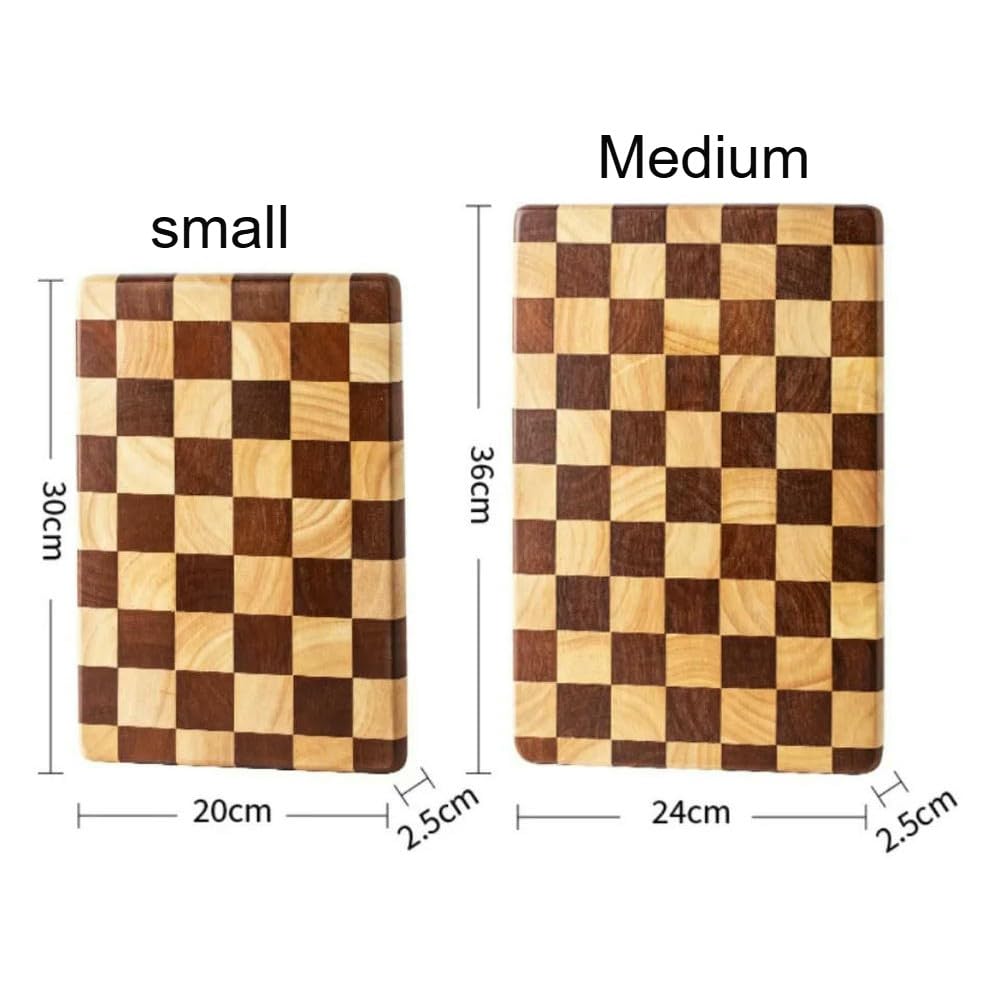 JJDFW - Tabla de cortar de madera maciza, para uso doméstico, doble color, antideslizante, bandeja de alimentos, artículos de cocina