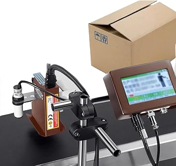 Intelligent Inkjet Coding Machine 300-600 DPI, Automatic Inkjet Coding Machine, Supports Over 20 Languages  for Text and BarcodesBlack,12.7mmWidth