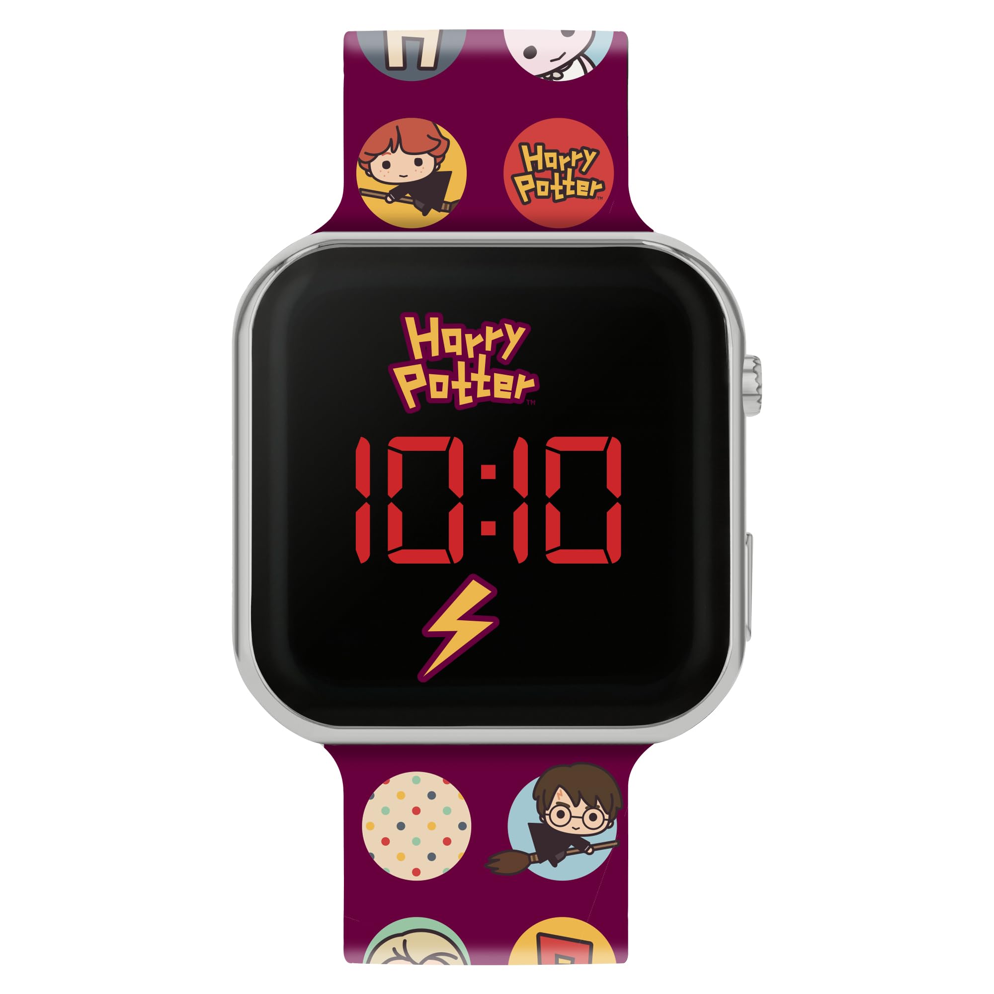 Harry Potter Kids LED Digital Red Silicone Strap Watch HP4155