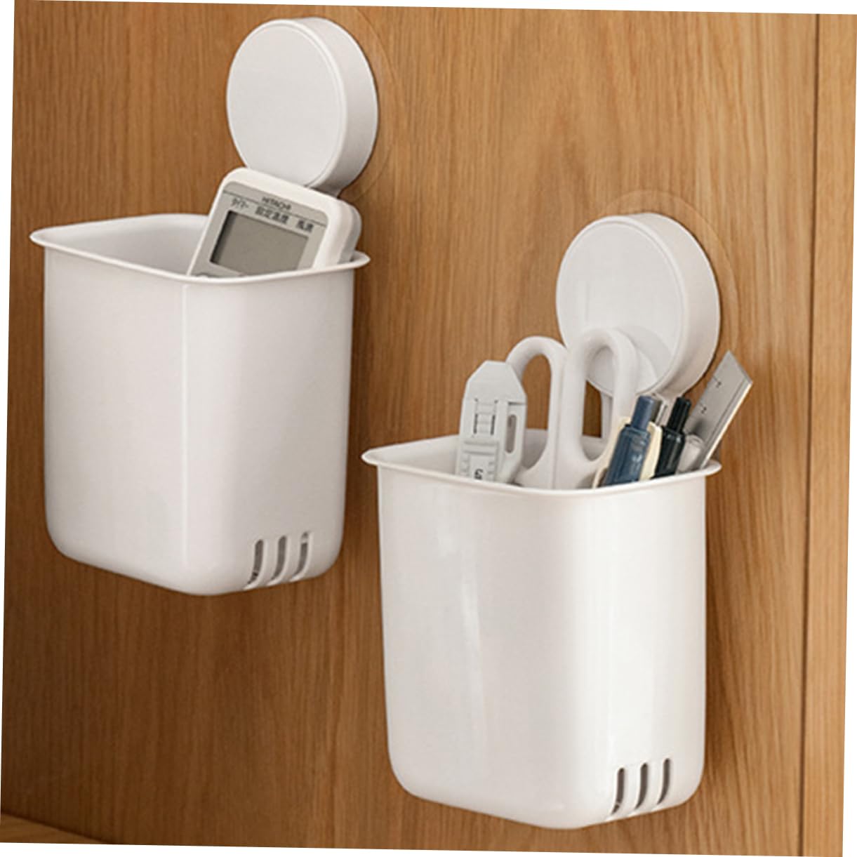5 Pezzi Scatola di stoccaggio della ventosa sospeso Porta di spazzolino da denti scovolini dentali portaspazzolini per bagni supporti da bagno per spazzolino da denti AbS bianca