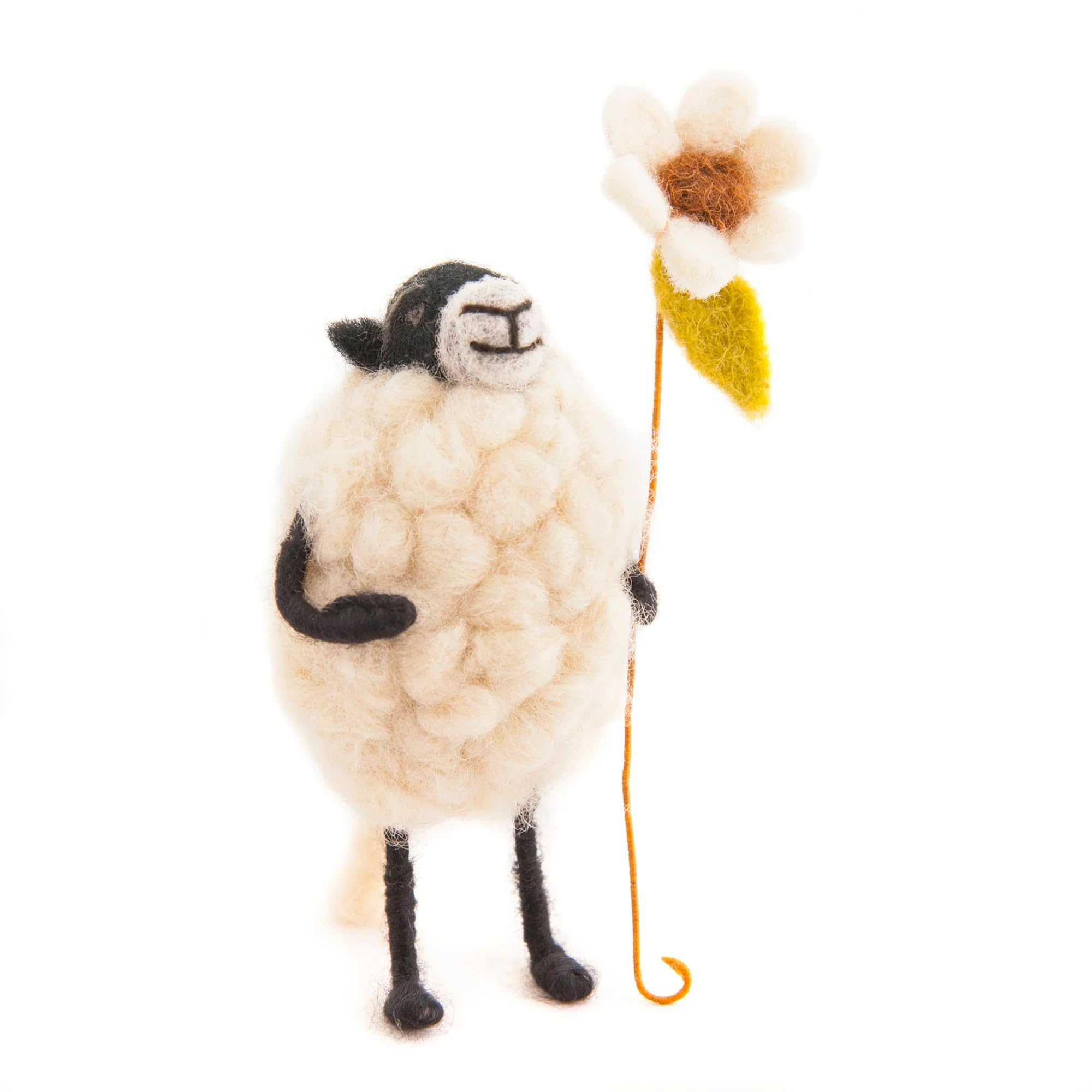 Sew Heart Felt Barbara Sheep With Flower | Felt Ornament | Handmade Gift For Mum | Cute Keepsake Decoration | Mum Gift | Present For Mother