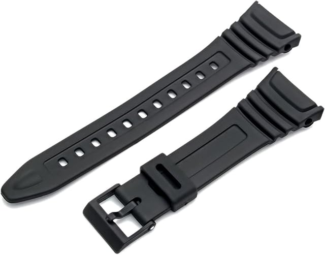 Watch Strap Flexible Black Resin to fit Casio 577EA1 (W96 W-96H W96H)