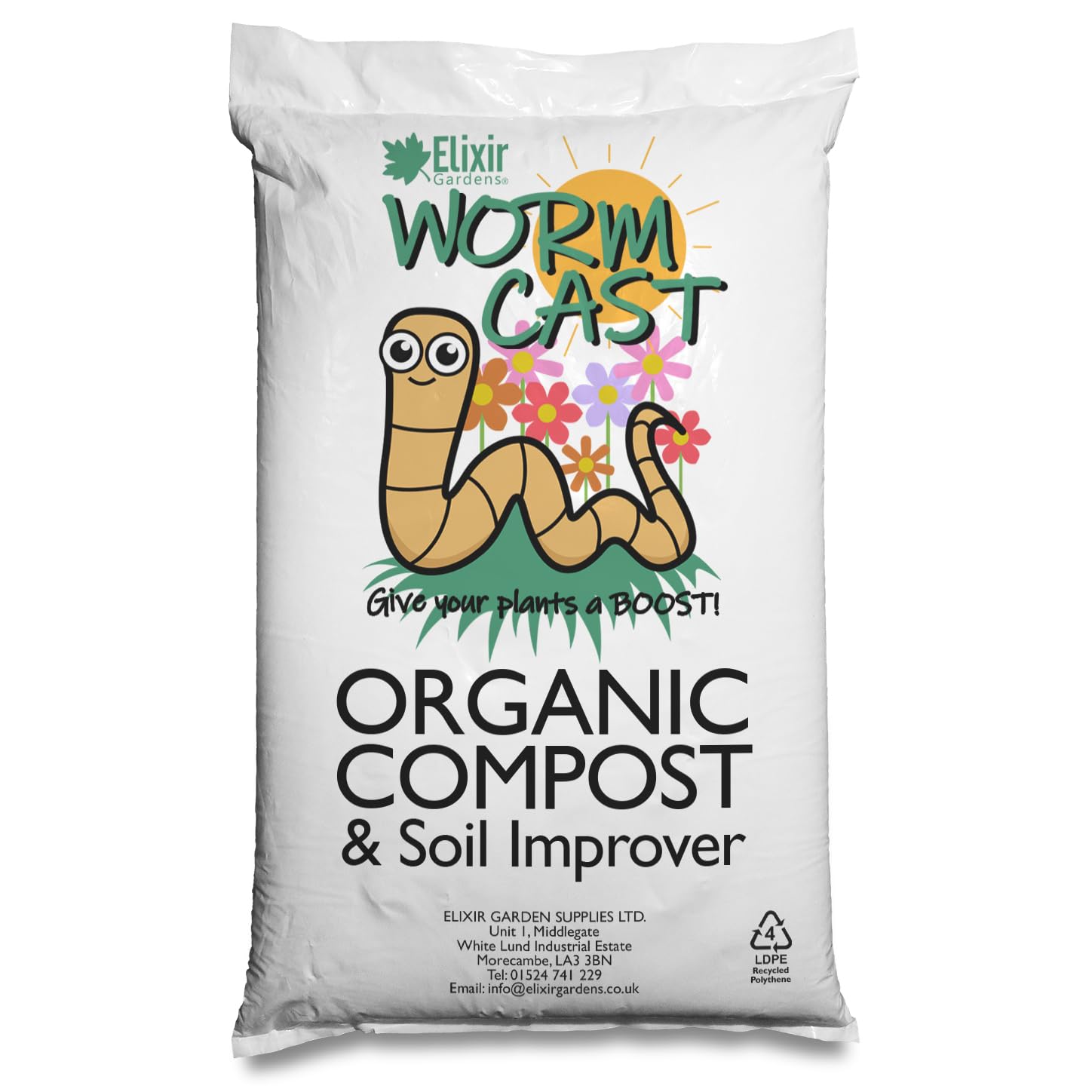 Elixir Gardens | 100% Organic Wormcast | Multi Purpose Compost Nutrient Rich Soil Improver | Various Quantities Available | 120 Litres