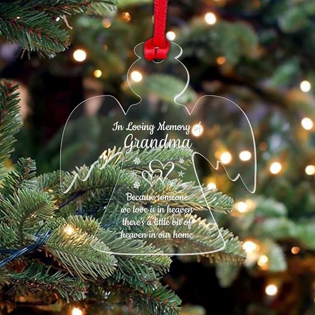 Handmade By Stukk Personalised Name Memorial Christmas Bauble Xmas Gift In Loving Memory Ornament