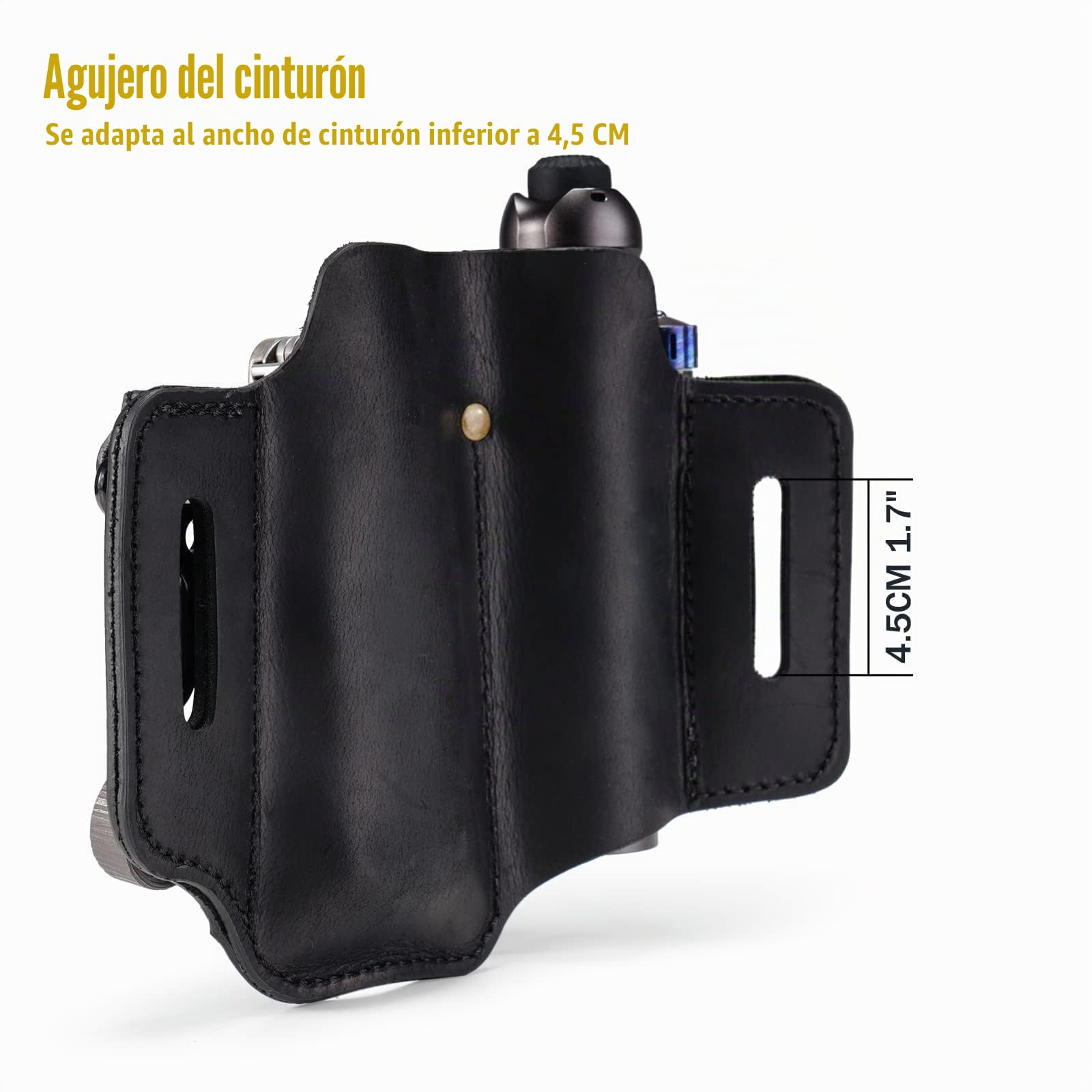 VIPERADE PJ35 - Funda de cuero EDC, funda multiherramienta/bolsa de herramientas/funda para cinturón de cuchillo/funda para linterna/funda para cuchillo, funda de almacenamiento a mano con 3 bolsillos
