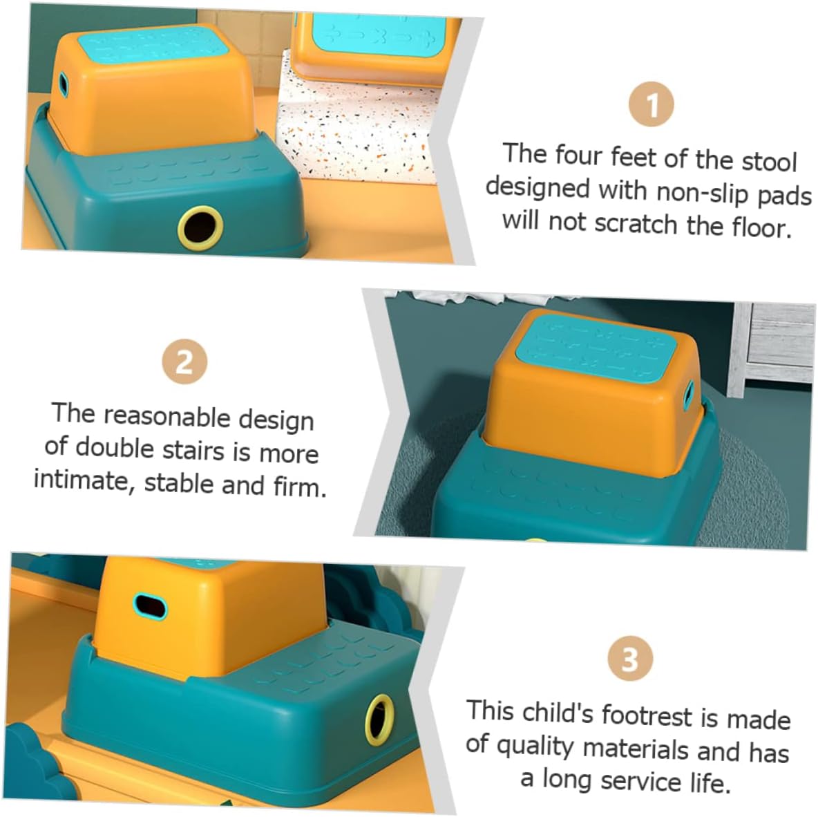Stool for Boy Girl Non- Bathroom Safety Foot Stool for Easy Teeth Brushing Potty Training Sturdy Stable Design Peacock for Sink Toilet Use