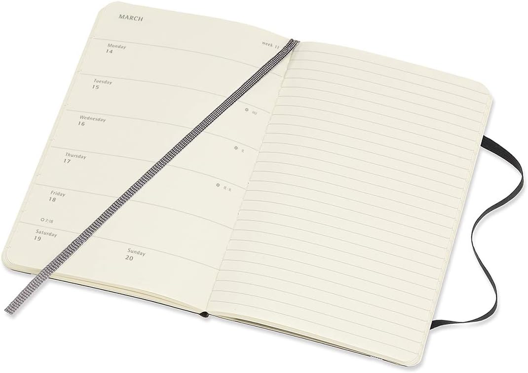 Moleskine DSB12WN2Y22 Weekly Planner, Starts January 2022, 12 Months, Soft Cover, Pocket Size, Black