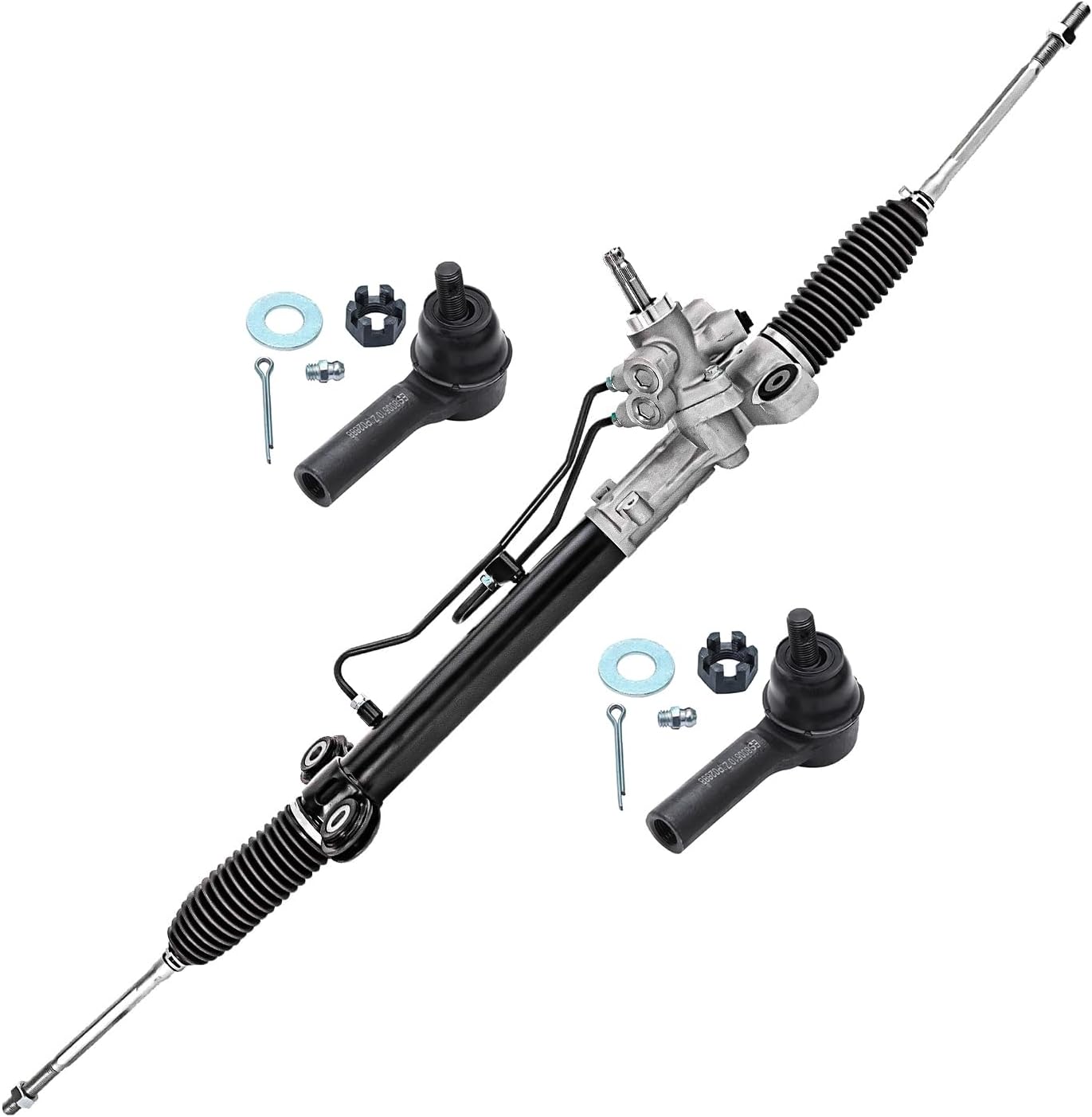 Detroit Axle - 3pc Front Rack and Pinion Kit for 2007-2011 Honda CR-V - Power Steering Rack and Pinion Assembly with Outer Tie Rod Ends -2008 2009 2010 Replacement - Japan-Built (1st VIN Digit "J")