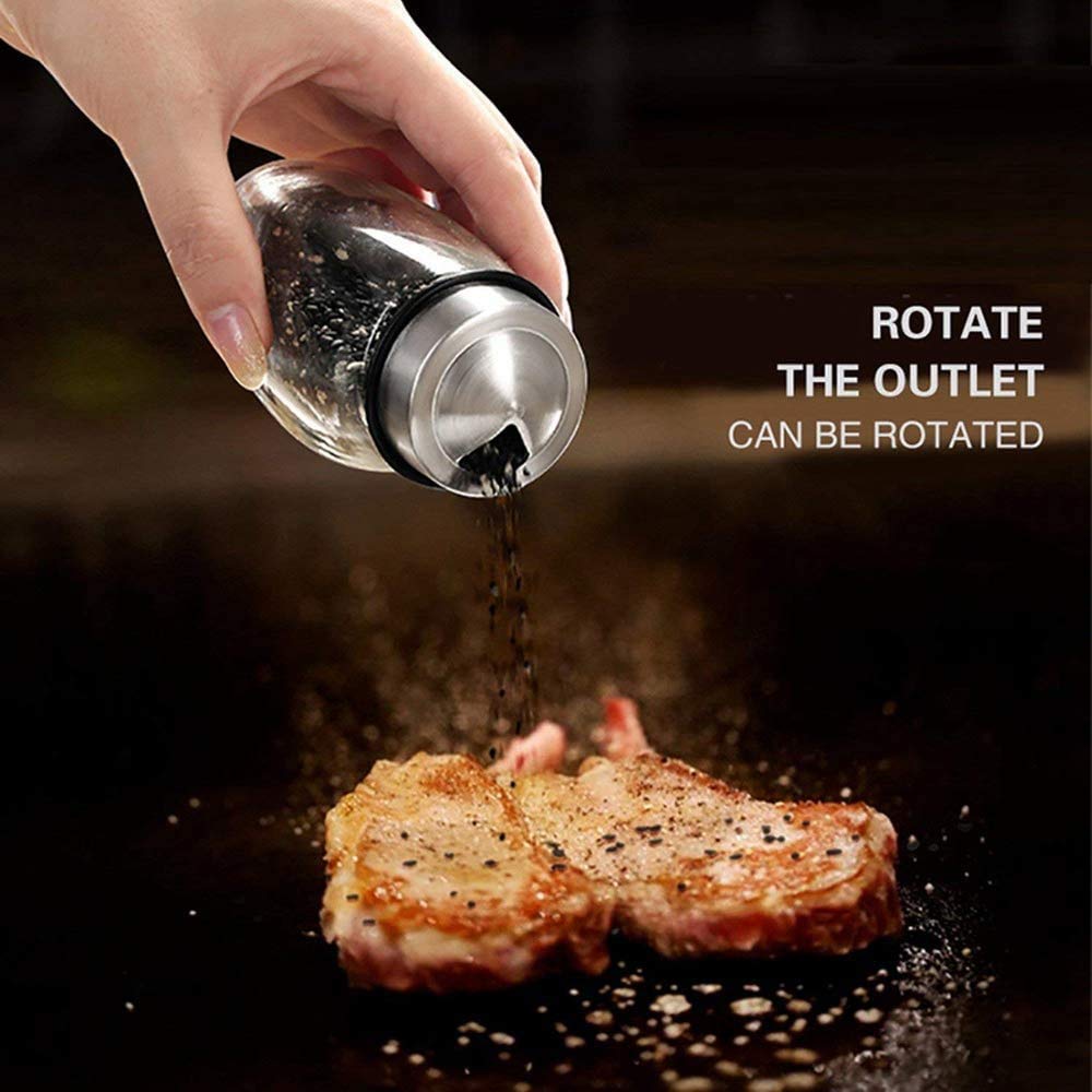 zaizai 7 Unids/Set De Frascos De Especias De Condimento De Bureta Giratoria De Acero Inoxidable, Juego De Saleros Y Pimenteros, Herramienta De Cocina En Aerosol para Condimentos